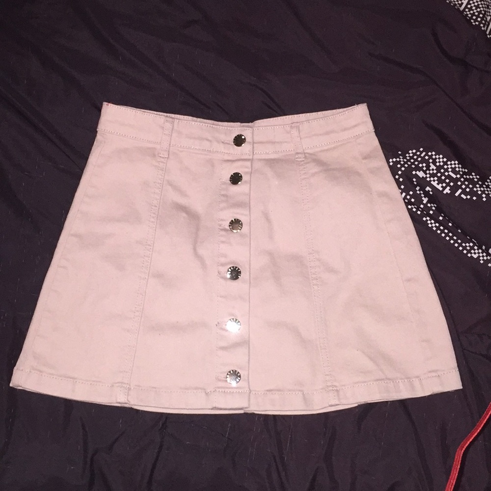 Denim Button-Down Skirt
